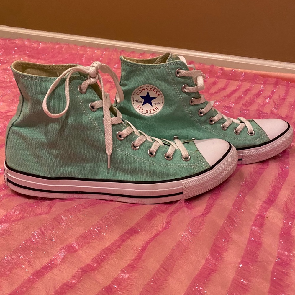 Teal Converse High Tops